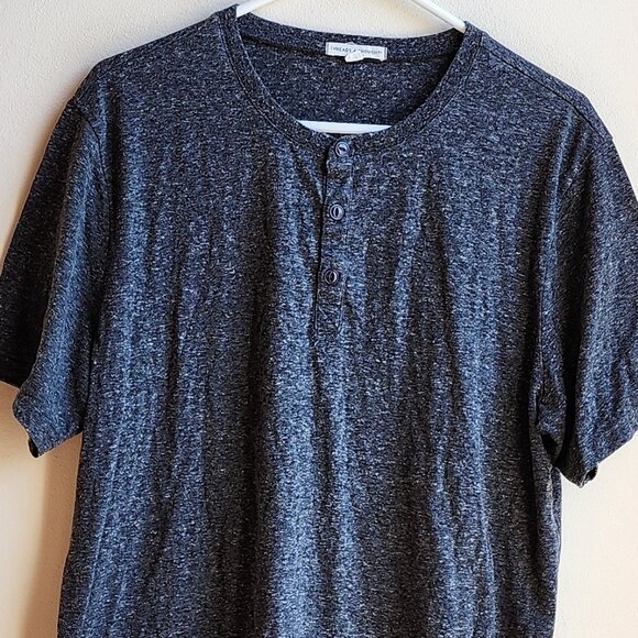 Threads 4 Thought Gray Henley Short Sleeve Jersey Size Large - Picture 5 of 13